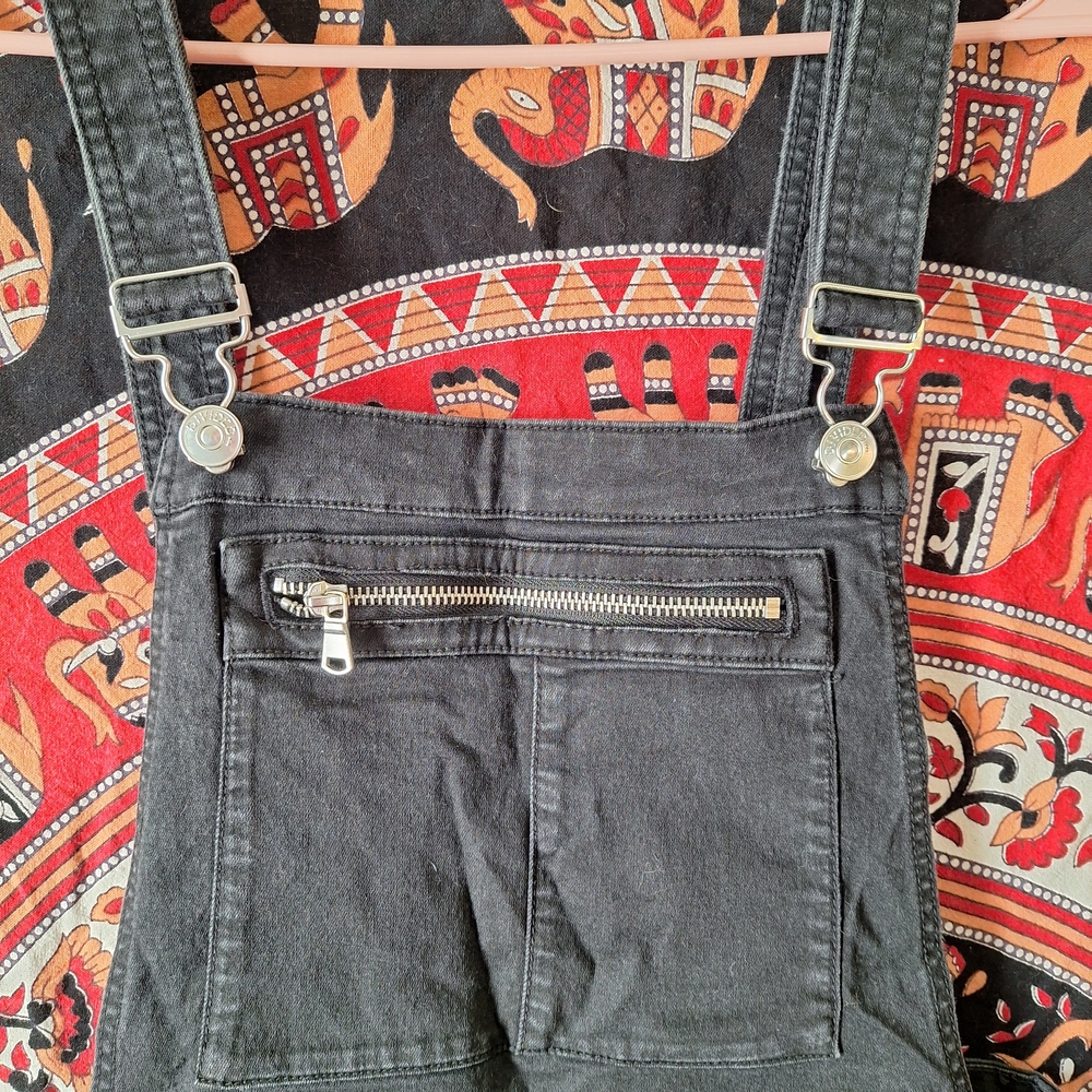 Divided Black Denim Skinny Leg Overalls - Picture 3 of 14